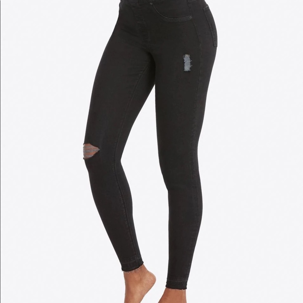Spanx Distressed Skinny Jeans Vintage Black small